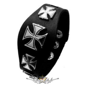   VASKERESZT - IRON CROSS. 2 méretü fém dísszel , ives szíj. csuklószorító.  JVP.