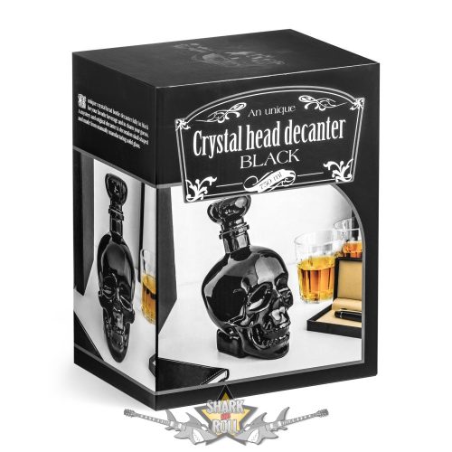 KRISTÁLY KOPONYA - Kancsó BLACK SKULL 750 ml. 2926.  üveg, kancsó.