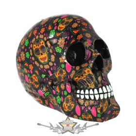   Viva! Day of the Dead Print Skull 19cm. D3280h7.  koponya figura