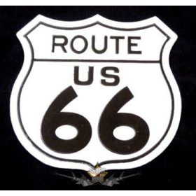 ROUTE 66 - Fehér.  fém matrica, mágnes