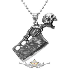   Henteskés csontváz nyelű medállal.  Stainless Steel. JEG.    nyaklánc, medál