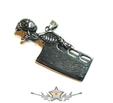 Henteskés csontváz nyelű medállal.  Stainless Steel. JEG.    nyaklánc, medál