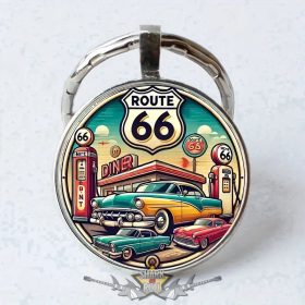 Route 66  - kulcstartó. klasszikus amerikai kulcstartó