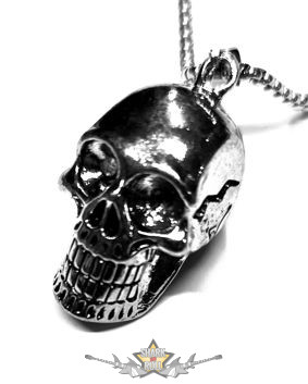 Koponya - Skull. acél medál,  nyaklánc, medál
