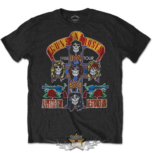 Guns N Roses - Unisex T-Shirt.  NJ Summer Jam 1988 (Black) (Back Print)   férfi zenekaros póló