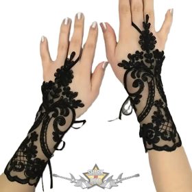 Csipke kesztyű  - 1 pár  fekete csipke ujj nélküli kesztyű.   Csipke kesztyű  - 1 pár  fekete csipke ujj nélküli kesztyű.