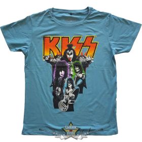 KISS - Unisex T-Shirt.  Neon Band   férfi zenekaros póló