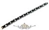 BIKERS - Motorcycle Chain Bracelet. black insert  . 12.mm.  chrom  karkötő. 