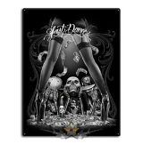   David Gonzales -  Day of the Dead Rockabilly Skull Last Dance Sign Tin. 30x40.cm. fém tábla kép 