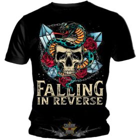 FALLING IN REVERSE - Snake Skull Rose.  férfi zenekaros  póló.    FALLING IN REVERSE - Snake Skull Rose.  férfi zenekaros  póló.