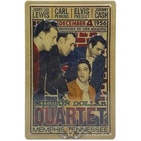   Million Dollar Quartet Poster Elvis Presley.  20X30.cm. fém tábla kép