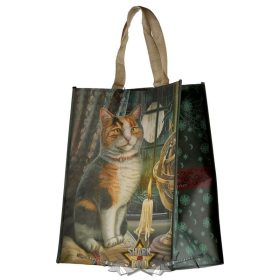   Macska - Adventure Awaits Cat - Lisa Parker.  NWBAG79.   táska, bevásárló táska