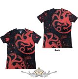   Game of Thrones - Unisex T-Shirt.  House Targaryen Dragon (All Over Print) filmes, mozis póló