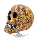 Wild - Leopard Print Skull 18cm.  D4715P9  koponya figura