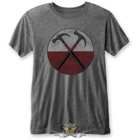  Pink Floyd - Unisex Burnout T-Shirt.  The Wall Hammers (Charcoal Grey)    férfi zenekaros póló