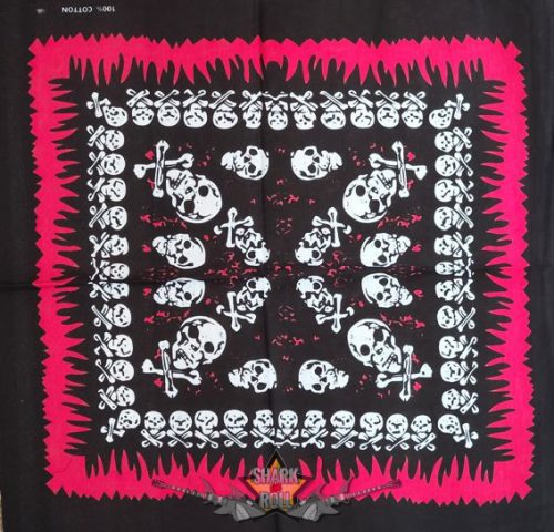 Kendő - Bandana. koponyák, csontok.  vászon kendő