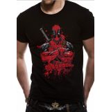   DEADPOOL -  POSE SPLASH.  T-Shirt BLACK.   Marvel Comics.   filmes, movie  póló