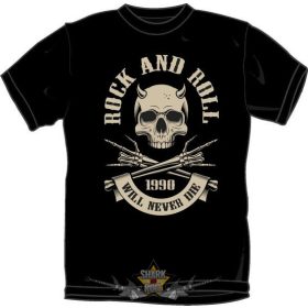 ROCK N ROLL - WILL NEVER DIE.  MT.424.  vicces, poen póló ROCK N ROLL - WILL NEVER DIE.  MT.424.  vicces, poen póló