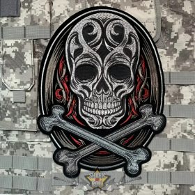 Nagy Koponya Pajzs Hímzett.   Back Patch, hátfelvarró