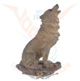   Sitting Wolf howls - Üvöltő farkas. 816-1975. 14x9x20cm.  fantasy figura