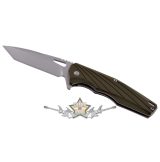   Knife with green G10 handle .fogantyú üvegszállal megerősítve. 764-200..  hobby kés, bicska, tőr, dísztárgy