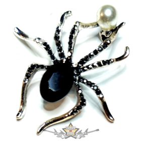 Pók - Spider. bross - gyönggyel.  valósághű pók 