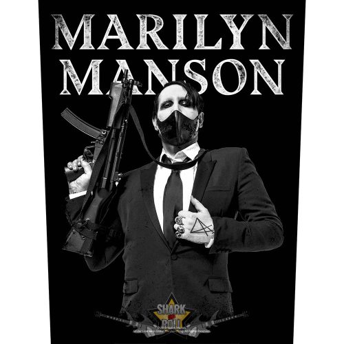 Marilyn Manson - Machine Gun. Back Patch.  hátfelvarró
