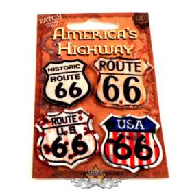ROUTE 66 - 4 db. szett,  USA.  F.V.  premium felvarró.