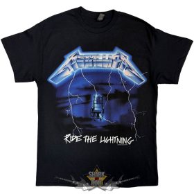   Metallica - Unisex T-Shirt.  Ride The Lightning Tracks (Black)   férfi zenekaros póló