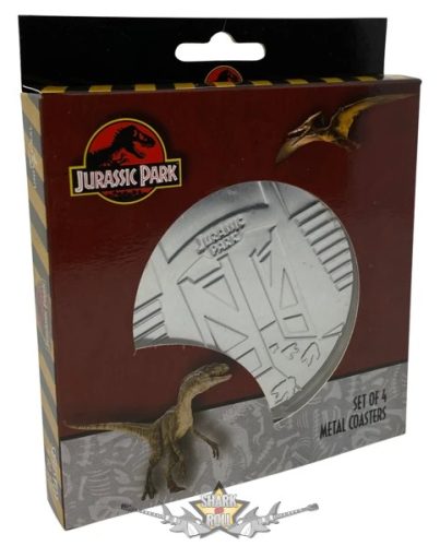 JURRASIC PARK - DRINKS COASTER SET. Metal coasters. 4. db. poháralátét