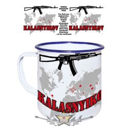 Kalasnyikov World Tour.  zománcozott retro fém bögre