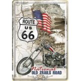 ROUTE 66 - Old trails road.  fém képeslap