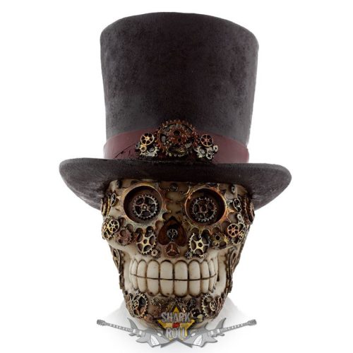 Steampunk Koponya - Keménykalapban. SK325.  koponya figura