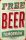 BEER - Free Beer Tomorrow.   Metal Sign.  20X30.cm. fém tábla kép