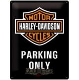 HARLEY DAVIDSON - Parking Only - 15x20.cm.  fém tábla kép