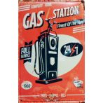 GAS STATION -  Metal Sign.  20X30.cm. fém tábla kép