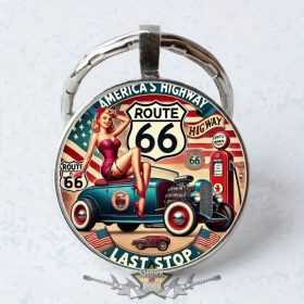 Route 66  - kulcstartó. klasszikus amerikai kulcstartó