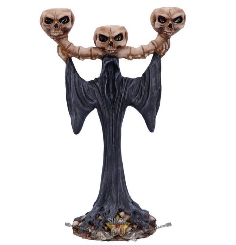 Light the Way Reaper Skull Tea Light Holder. U6512Y3. 26,5 cm  gyertya tartó