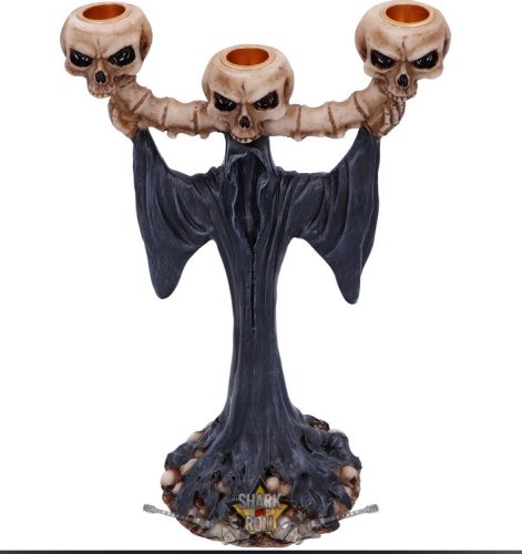 Light the Way Reaper Skull Tea Light Holder. U6512Y3. 26,5 cm  gyertya tartó
