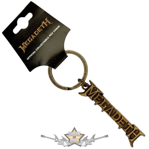 Megadeth - Keychain.  Gold Logo v2.  import fém kulcstartó