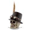 Steampunk Koponya - Keménykalapban és Tollal. SK327.  koponya figura