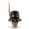Steampunk Koponya - Keménykalapban és Tollal. SK327.  koponya figura