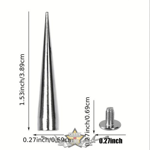 Szegecs - 40.mm. Tüske szegecs. NIKKEL KÚPOS DÍSZ. 40. mm.TU.  rock dekor szegecs