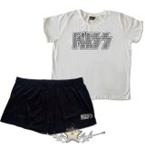   * KISS - Ladies Summer Pyjamas Logo Infill  női póló, pizsama, szabad idő ruha