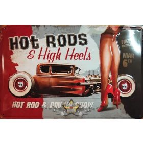   HOT ROD - High Hells.  Metal Sign.  20X30.cm. fém tábla kép