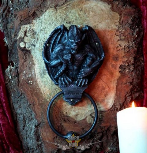 Kopogtató - Grotesque Greeting Door Knocker - Groteszk Üdvözlő Ajtókopogtató . 21.8cm  fantasy dísz. 