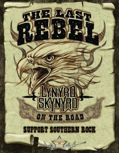 LYNYRD SKYNRYD - HE LAST REBEL  SUPPORT SOUTHERN ROCK.  TEXTILE. zenekaros zászló