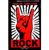 ROCK - TUNE UP - TURN LOUD.  20X30.cm. fém tábla kép