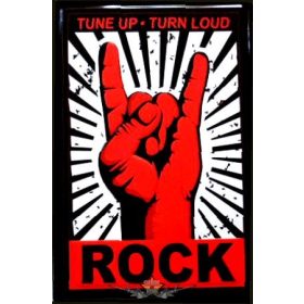 ROCK - TUNE UP - TURN LOUD.  20X30.cm. fém tábla kép