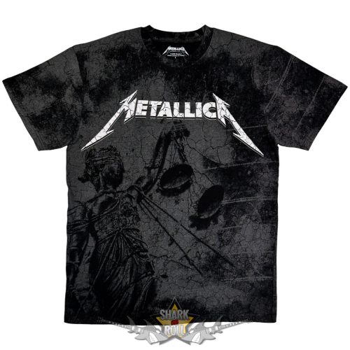 Metallica - Unisex T-Shirt.  Justice (Black) (Wash Collection) (Back Print).   férfi zenekaros póló